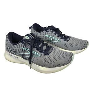 BROOKS WOMEN’S LEVITATE 5 –  ROAD-RUNNING SHOES – SIZE 8 – GRAY / NAVY / AQUA